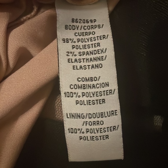 Black JS collections cocktail dress with sheer-over inner nude slip. - Picture 4 of 5